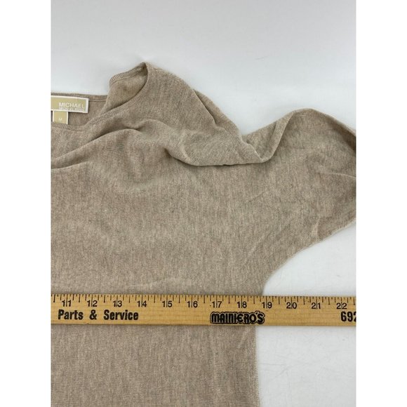 Michael Kors Women's Lightweight Beige Long Sleeve Knit Tunic Top Shirt Medium - Picture 8 of 10